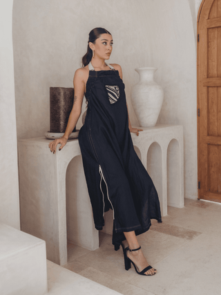 Vestido Halter En Lino Vestidos Hammam