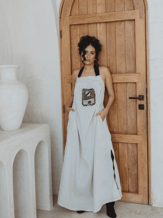 Vestido Halter En Lino Vestidos Hammam