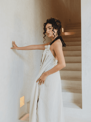 Vestido Halter En Lino Vestidos Hammam