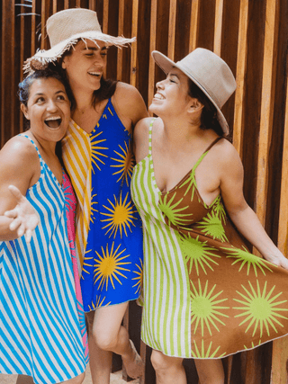 Vestido Juguetón Vestidos Dine & Dance Fucsia y Turquesa