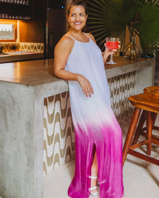 Vestido Ombré De Seda