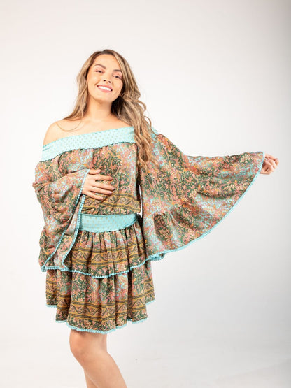 Vestido Vibra Asiatica Vestidos Dine &amp; Dance Turquesa